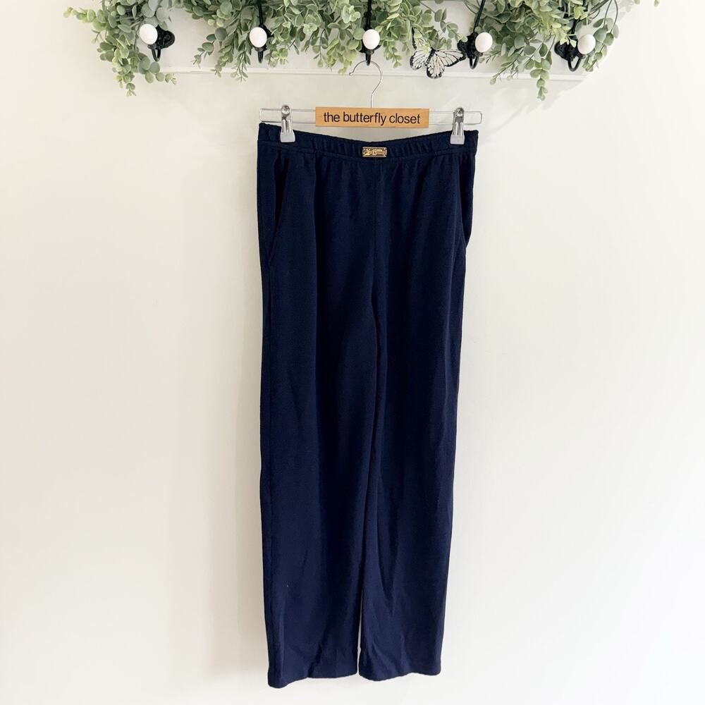 ST.JOHN Sport santana knit Navy Blue Straight Leg Stretchy Pants Size S 14927